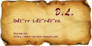 Dürr Lóránt névjegykártya