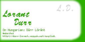 lorant durr business card